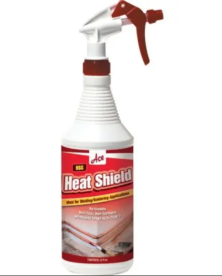 HSG32  ACE® HEAT SHIELD (HSG) Environmentally safe, biodegradable, non-toxic, noncorrosive protective barrier that retards against heat transfer through metal during soldering/welding applications. Effective up to 7500ºF. SPRAY