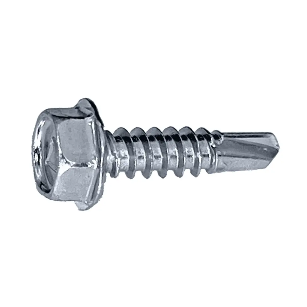 [HC12-08PK] Hex Washer Head Self-Drilling Screws – #12 x 1/2" (100 Pack)-