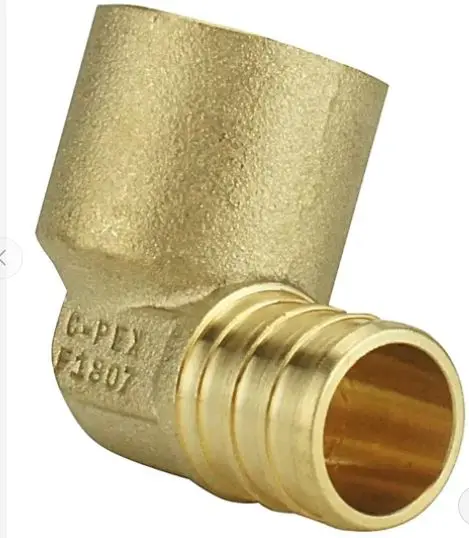 APXFSE12 Pipe Elbow, 1/2'' in, Barb x Female Copper Sweat, PEX-B, 90 deg Angle, Brass, 200 psi Pressure