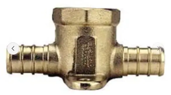 APXDET12 Pipe Tee, 1/2'' in, Barb x FPT x Barb, PEX-B, Brass, 200 psi Pressure