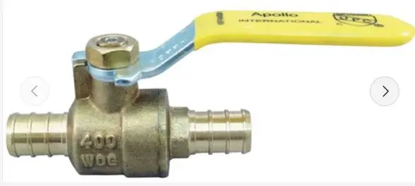 APXV1212  Ball Valve, 1/2'' x 1/2'' in Connection, Crimp, Brass Body