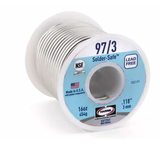 [331761] Lead-Free Plumbing Solder – 97/3 Solid Wire Solder, 1 lb Spool.