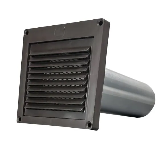 110752  PFL344 Plastic Fixed Louver Mini Louver Hood with 1/4-in Grid BROWN REGILLA