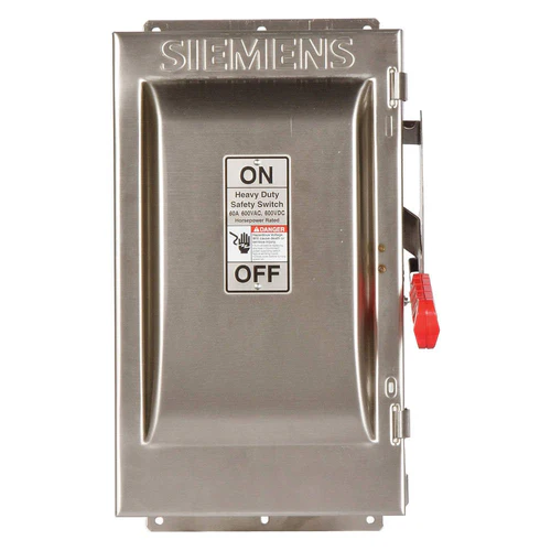 [HF322S] HF322S  Siemens Low Voltage Circuit Protection Heavy Duty Safety Switch. 3-Pole 3-Fuse Fused in a type 4/4X 304 grade Stainless Steel enclosure. Rated 240VAC (60A). [ STAINLESS STEEL ]