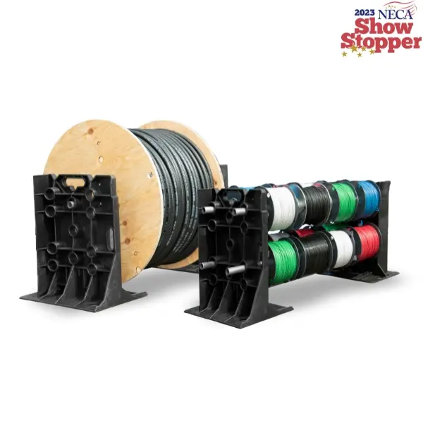 [11470] 11470 Rack-A-Tiers XL - Wire DispenseR 22” tall and 13” wide, which means it’s rated for reels up to 40” (1m) in size and weights of 500 lbs. (226 kg) – much more than the original Rack-A-Tiers.