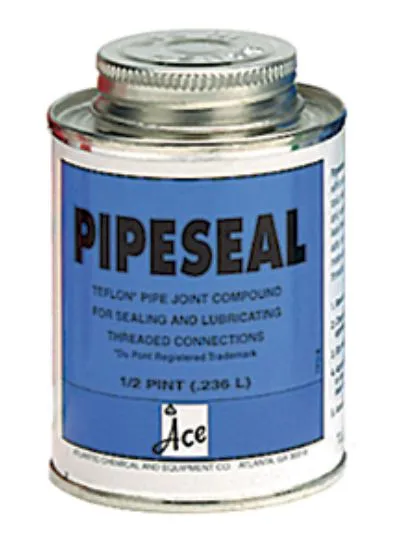 TPD8-8  ACE® PIPE SEAL (TPD) Teflon-based, brush-in-can, non-hardening, white pipe compound for use on metal and plastic threaded connections. Does not contain lead or silicone.