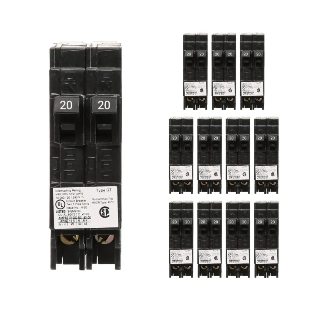 Q2020PK  BREAKER 20/20A  1P. QT. DUPLEX SIEMENS (12-PACK)