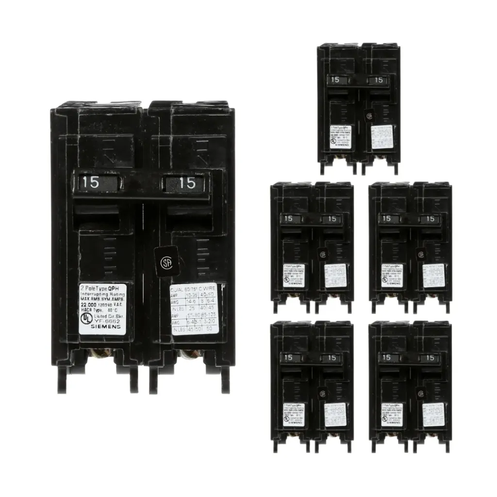 Q215PK  BREAKER 15A 2P Siemens 15 Amp 2-Pole Circuit Breaker SIEMENS (6-PACK)