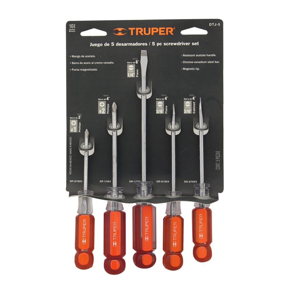 Transparent Handle Screwdriver Set – 5 Pcs (Heavy Duty)