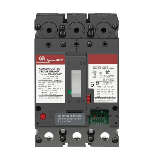 SEPA36AT0100ABB 3 Pole, 100A, 600VAC 100K Frame Only GE MCCB NEW