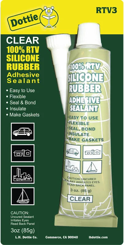 RTV3 SILICONE CLEAR 100% RUBBER ADHESIVE SEALANT
