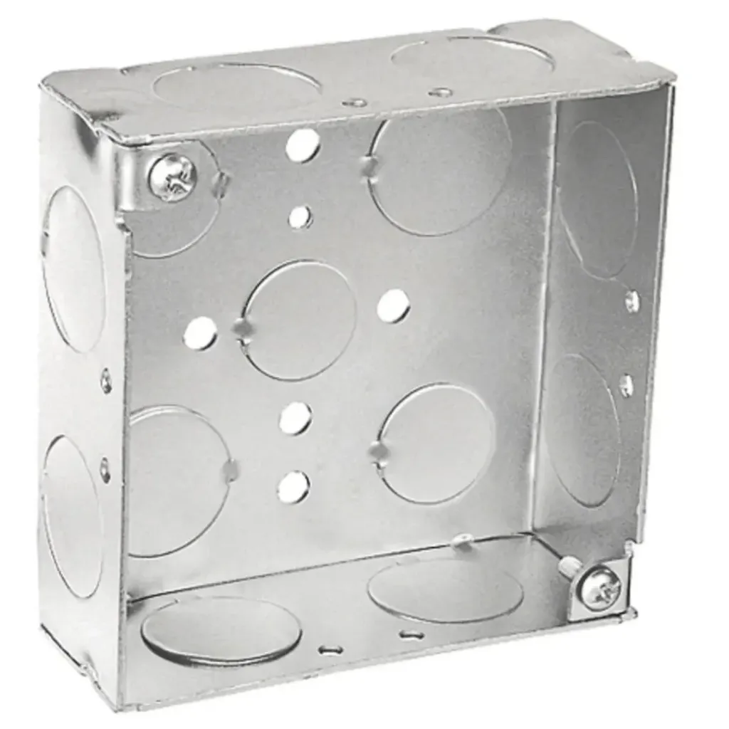 [4S150S-PK10] Orbit 4SB-MKO 4" Square Electrical Junction Box, 1-1/2" Deep, Galvanized Steel, Welded Construction, Multiple Knockouts, 21 Cu. In. – 10 Pack