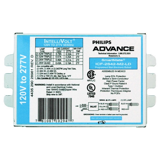 [ICF2S42M2LDK] ICF2S42M2LDK 1 2X42W 4-PIN 120-277U .ELECT