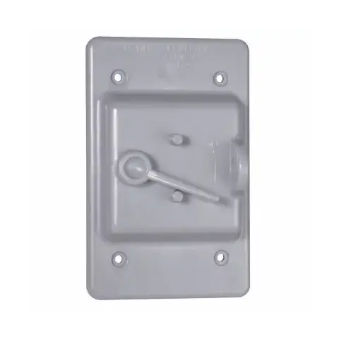 [PTC100GY] PTC100GY 1-Gang Weatherproof Cover, Plastic, Toggle, Gray