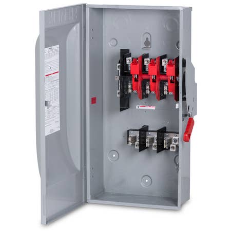 [HF364N] HF364N  200A.3P.600V.IN.FS. Siemens Low Voltage Circuit Protection Heavy Duty Safety Switch. 3-Pole 3-Fuse and solid neutral Fused in a type 1 enclosure (indoor). Rated 600VAC (200A). 