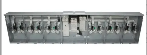 [UA6719-MGF] UA6719-MGF   Siemens  4-Jaw Ringless Meter Socket, 200A, 6-Position, No Bypass, Overhead/Underground, Steel HORIZONAL