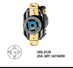 [L2320R] L2320R 20A.3P.347/600V. RECEPTACLE PLUG