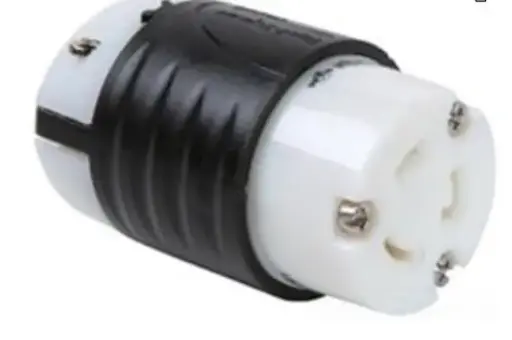 [L6-20C] L6-20C  20A Legrand Pass & Seymour  Turnlok Industrial Spec Grade Locking Connector, 20 Amp 250V, NEMA L6-20R, Black/White (1 Count) CONNECTOR