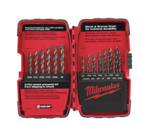 [48-89-1121] 48-89-1121  21 PIECE DRILL BIT SET Milwaukee 21-Pc. Black & Bronze Drill Bit Set