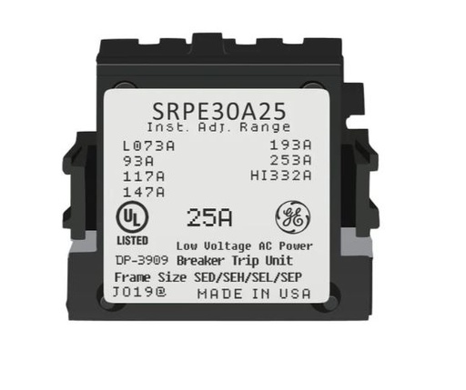 [SRPE30A25] SRPE30A25   25A RATING PLUG GE MCCB NEW
