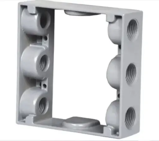 [2EXB50-6] 2EXB50-6   2G WP EXT 6-1/2'' HUBS  Two-Gang Extension Box, 1/2" Trade Size, 6 Outlet Holes BOX