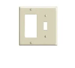 [LEV80405I] LEV80405I   LEVITON 80405-I 2GANG 1-SWITCH 1-GFCI DECORA WALL PLATE IVORY