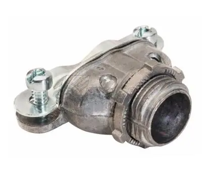 [360] 360   2 SCREW CONNECTOR FOR BX-FLEX NM & MC  Screw Clamp Duplex Connector 3/8-1/2 KO Die Cast Zinc