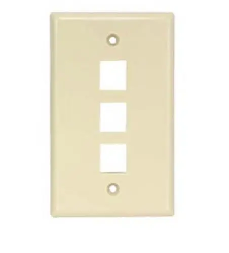 [88146] 88146  3 PORT CAT5 PLATE IVORY