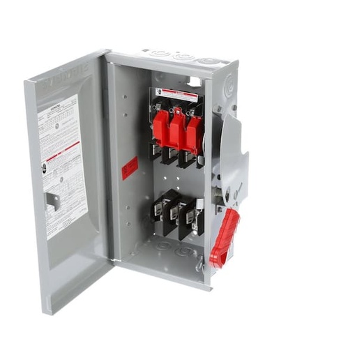 [HF361N] HF361N  Siemens Low Voltage Circuit Protection Heavy Duty Safety Switch. 3-Pole 3-Fuse and solid neutral Fused in a type 1 enclosure (indoor). Rated 600VAC (30A).