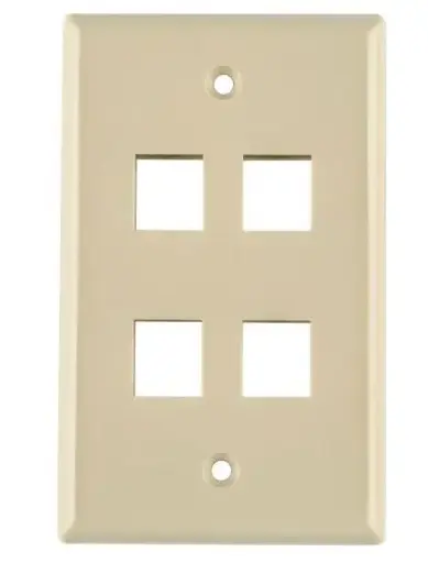 [88148] 88148  4 PORT CAT5 PLATE IVORY