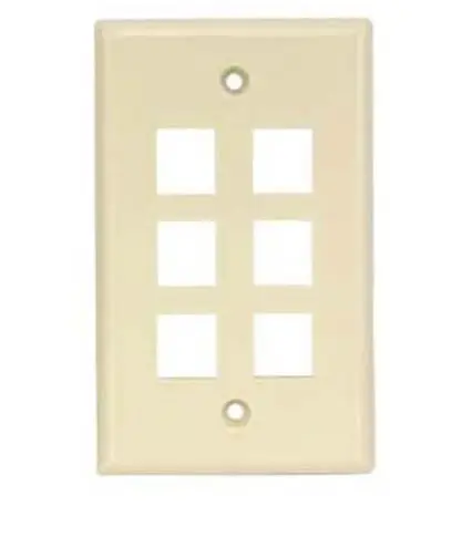 [88150] 88150  6 PORT CAT5 PLATE IVORY
