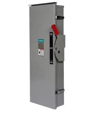 [DTNF367R] DTNF367R   Siemens Safety Switch, Enclosed Heavy Duty Non-Fused, 600 VAC, 800 A, 350 hp, 60 Hz Frequency, 3 Pole, 3 Wires, 200 kA Short Circuit, TPDT Contact Form, Handle Actuator, Non-Insulated Insulation, NEMA 3R Enclosure, 2/3-Point Hole Mounting, Lug Terminal, -20 to 120 deg F, 71.65 in H x 41.6 in W x 9.44 in D Dimensions, 304 Stainless Steel DISCONNECTIVE