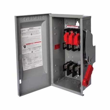 [HF362N] HF362N  60A.3P.600V.IN.F  Siemens Low Voltage Circuit Protection Heavy Duty Safety Switch. 3-Pole 3-Fuse and solid neutral Fused in a type 1 enclosure (indoor). Rated 600VAC (60A).