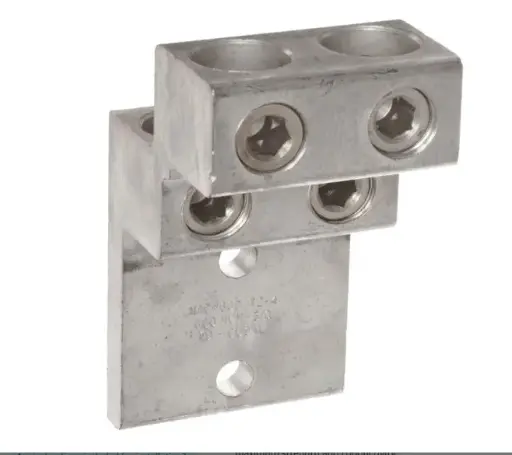[90924] 90924  4 COND 2 HOLE  Mechanical Panelboard Lug, Four Conductors, Aluminum, 600 AWG, 600mcm - 3/0 STR. Wire Range