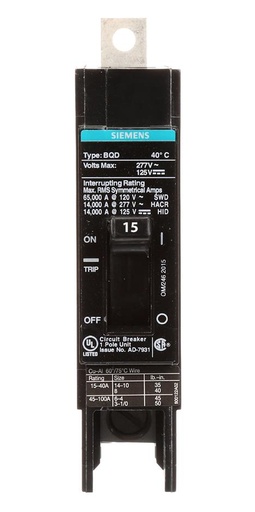 [BQD115] BQD115   BREAKER  1P 15A 277V VOLT-IN