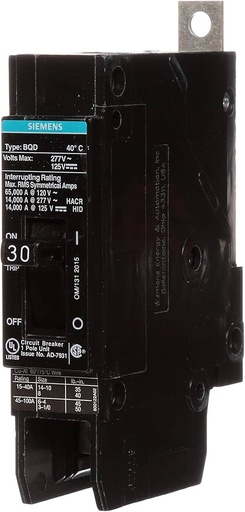 [BQD130] BQD130  BREAKER  1P 30A 277V BOLT-ON