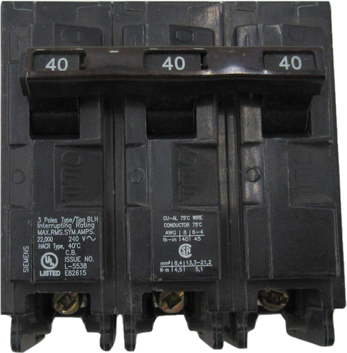 [BL340H] BL340H  BREAKER  3P 40A BOLT-ON 22K