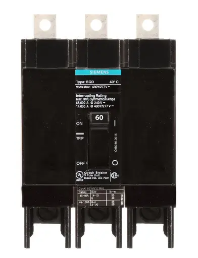 [BQD360] BQD360  BREAKER  3P 60A 480V BOLT-ON