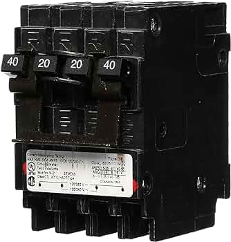 [Q24020CT2] Q24020CT2    BREAKER (1) 40A 2P(1) 20A 2P SIEMENS  Un disyuntor de doble polo de 20 amperios uno de 40 amperios 