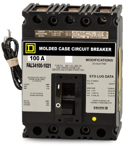 [FAL34100-1021] FAL34100-1021  BREAKER 100A.3P.480V. SHUNTRIP120