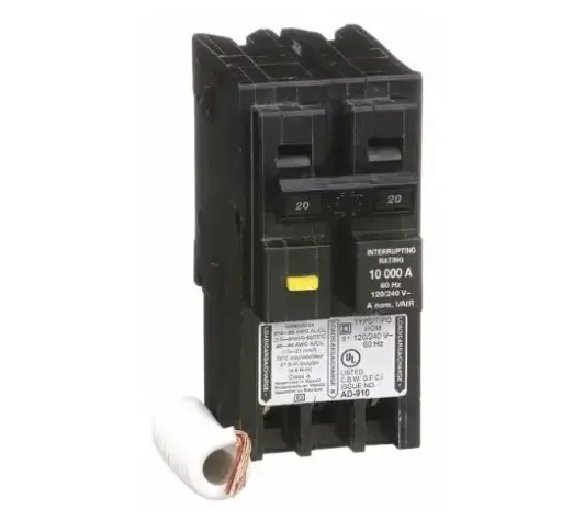 [HOM220GFI] HOM220GFI BREAKER 2P .20A .HOME LINE GFCI  Miniature Circuit Breaker, HOM Series, 20A, 2 Pole, 120/240V AC, 10kA at 120/240V AC, A Curve  SQUARE D 