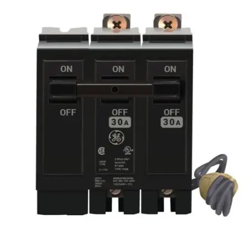 [THQL2130ST1] THQL2130ST1  BREAKER .2P .30A. SHUNTRIP  G/E - 30 Amp Shunt Trip Circuit Breaker Bolt-On - 30 Amp - 2 Pole - 240 Volt