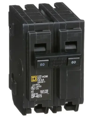 [HOM260] HOM260  BREAKER  2P 60A  HOME LINE  Square D Plug-In 120/240 VACV 60A 2 pole circuit breaker 10kA@240V