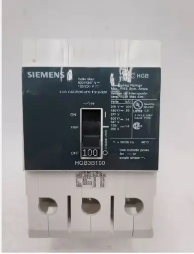 [HGL3B100B] HGL3B100B   BREAKER   SIEMENS Bolt On Circuit Breaker 100A 3P 600V HGB 100 Amp 3 Pole Tested