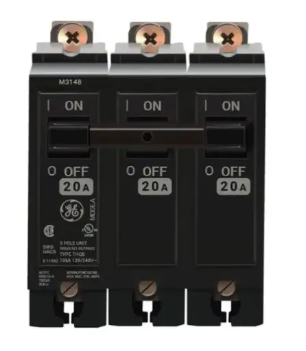 [THQB32020] THQB32020 BREAKER 3P. 20A. BOLTON. G/E 20 Amp Circuit Breaker Bolt-On - 20 Amp - 3 Pole - 240 Volt