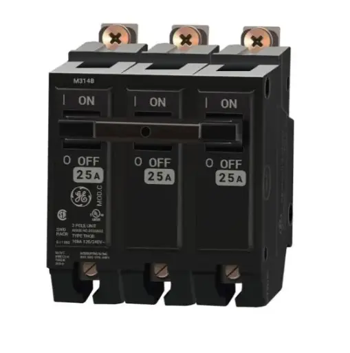[THQB32025] THQB32025  BREAKER  3P 25A BOLTON G/E  25 Amp Circuit Breaker Bolt-On - 25 Amp - 3 Pole - 240 Volt