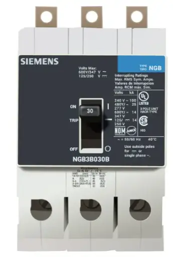[NGB3B030B] NGB3B030B SIEMENS NGB3B030B 3P 30A 600V CB, negro