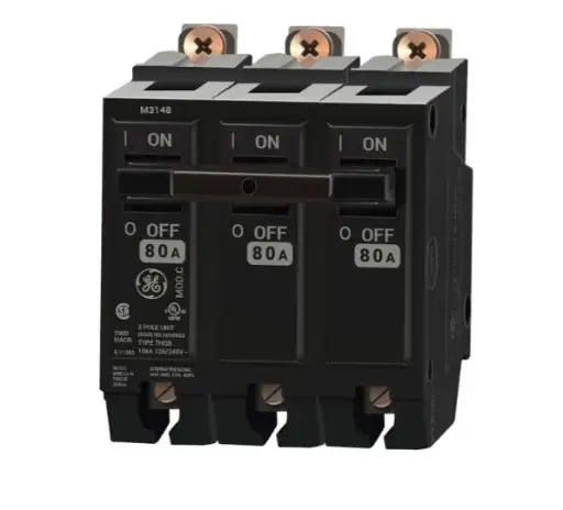 [THQB32080] THQB32080  BREAKER 3P 80A BOLTON G/E  80 Amp Circuit Breaker Bolt-On - 80 Amp - 3 Pole - 240 Volt
