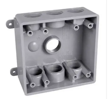 [PDBD77550GY] PDBD77550GY   2-Gang Weatherproof Non-Metallic Box (7) 1/2 Or 3/4" Outlet Gray box PVC