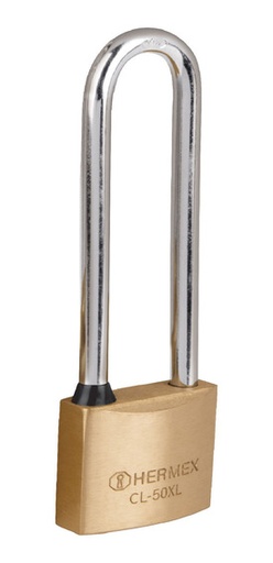 [43442]  Brass Padlock with Extra-Long Shackle, 1.97"